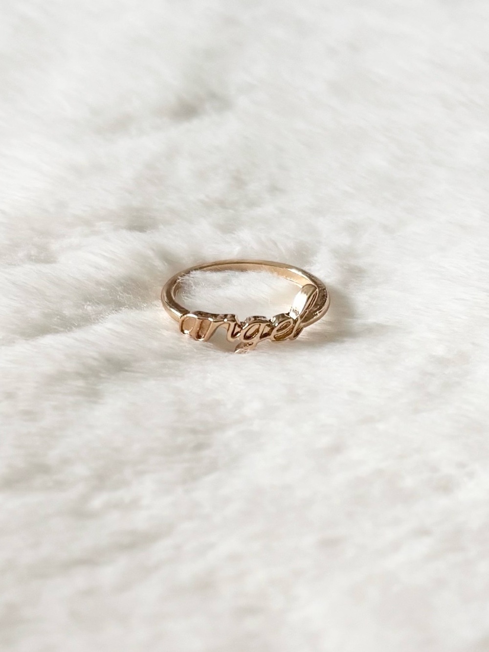 5/$15 🩷 MUST BUNDLE Gold 'Angel' Script Ring - Women's Jewelry